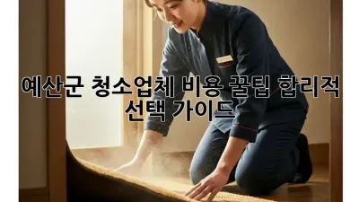 예산군 청소업체 비용 꿀팁🍯: 합리적 선택 가이드